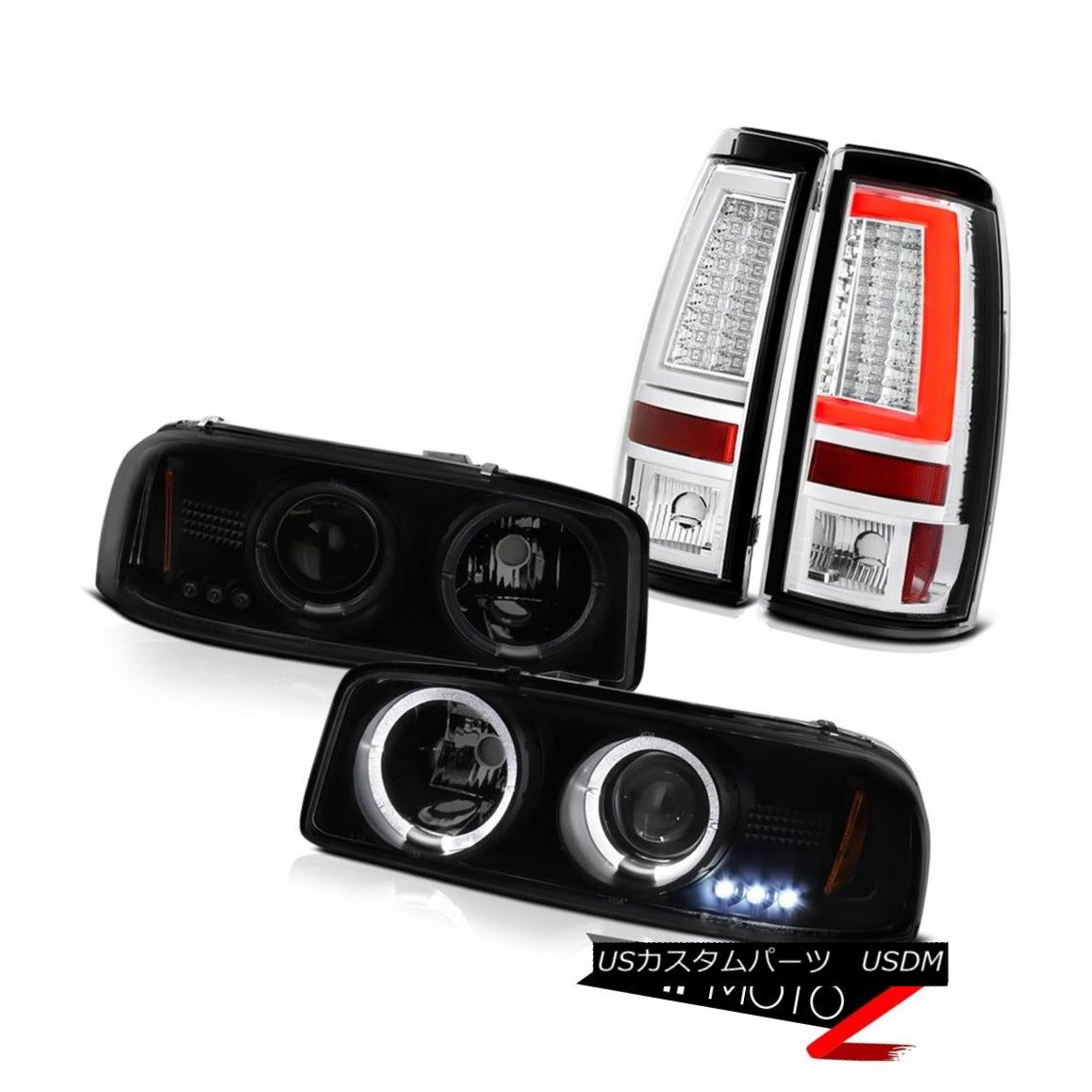 ヘッドライト 1999-2006 Sierra 5.3L Taillights Sinister Black Headlights Crystal Prism Bar LED 1999-2006シエラ5.3L灯台懐かしいブラックヘッドライトクリスタルプリズムバーLED 【並行輸入品】