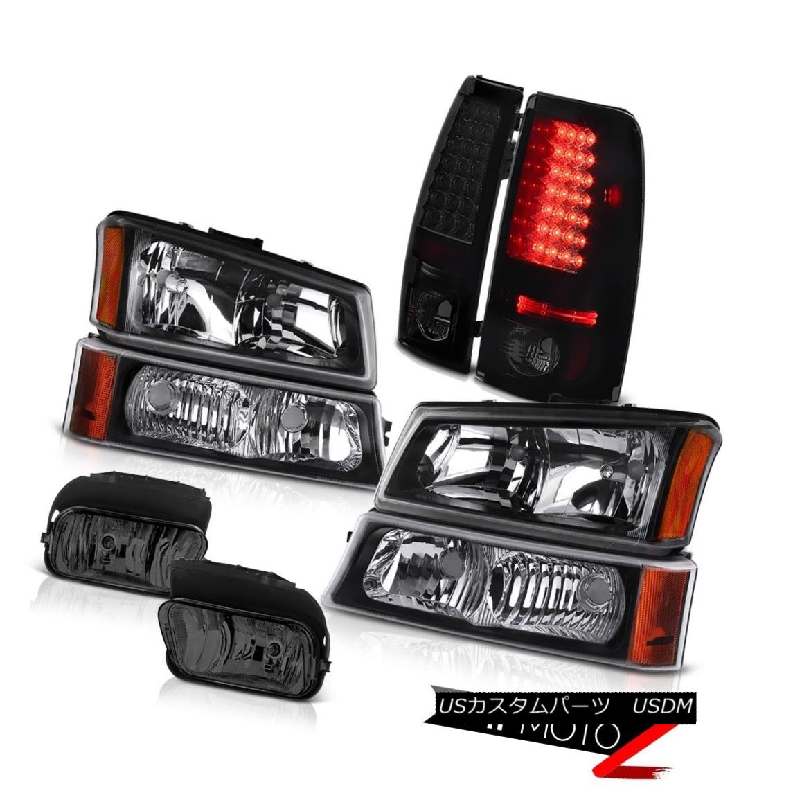 ヘッドライト 2003 2004 Silverado Black Headlights Crystal Bumper Signal LED Bulb Tail Lights 2003年2004シルバラードブラックヘッドライトクリスタルバンパーシグナルLED電球テールライト 【並行輸入品】