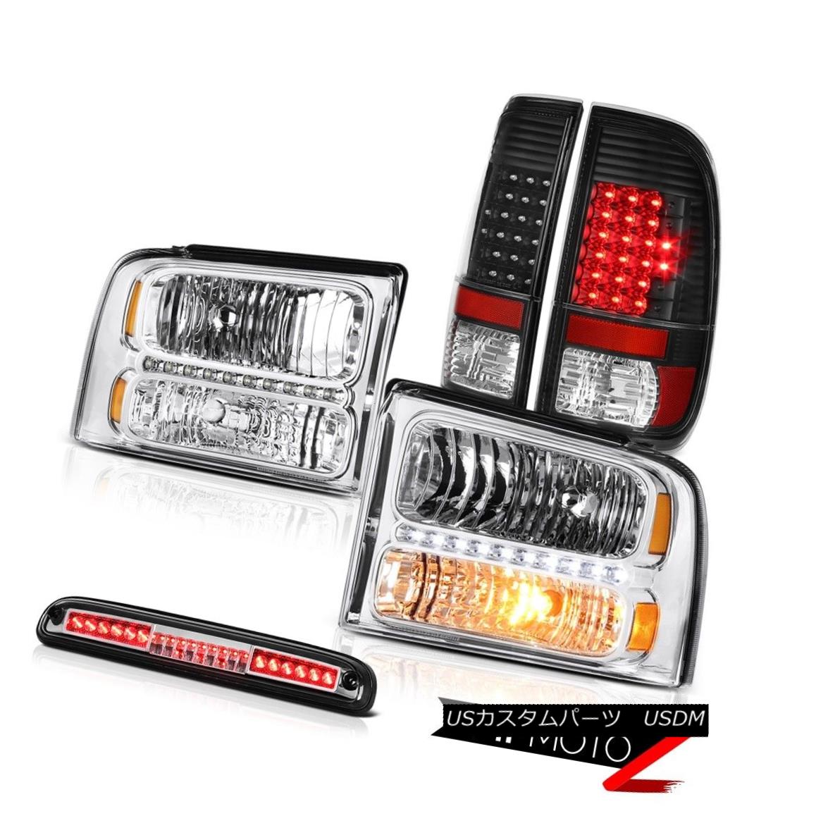 ヘッドライト 2005-2007 F350 Amarillo Crystal Clear Headlights Black LED Taillights High Brake 2005-2007 F350アマリロクリスタルクリアヘッドライトブラックLEDティアライトハイブレーキ 【並行輸入品】