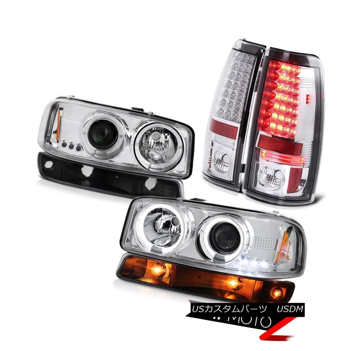 ヘッドライト 1999-2006 Sierra 3500HD Chrome tail lamps raven black turn signal headlights 1999-2006シエラ3500HDクロームテールランプブラックレーサーブラックターンシグナルヘッドライト 【並行輸入品】