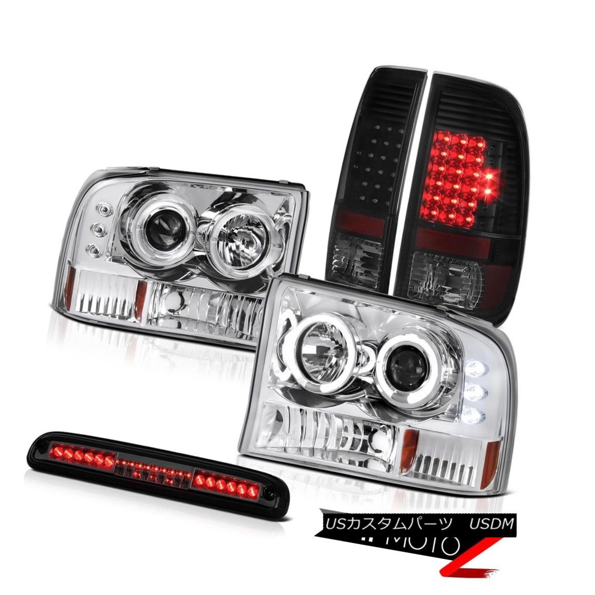 ライト ランプ 人気商品 Tinted Taillights Smoke Headlamps Led Halo Diesel Turbo F250 99 04 ヘッドライト 3rd Ledヘッドランプ煙テールライトテンパリングされた第3ブレーキ F250ターボディーゼルhalo 99 04 Brake Beachsidecliniccr Com