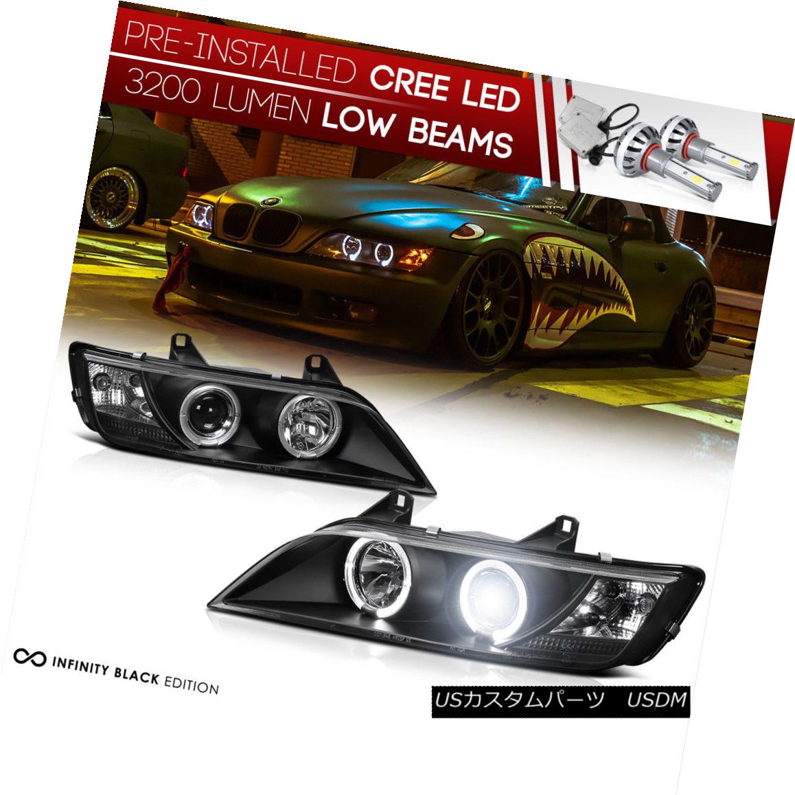 驚きの値段で ライト ランプ Headlights Eye Angel Black M Power Z3 Bmw 1996 02 Beam Low Led Integrated ヘッドライト 統合されたledロービーム 1996 02 Z3 M Power ブラックエンジェルアイヘッドライト Bmw