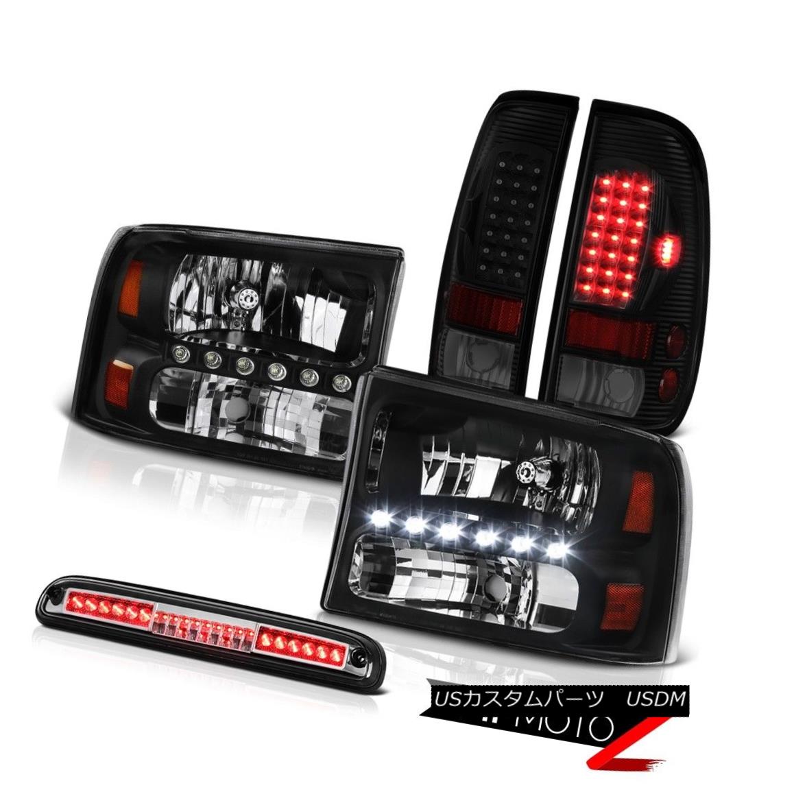 ヘッドライト 99-04 F250 6.8L Infinity Black Headlamps Smoke Tinted Taillights 3RD Brake Lamp 99-04 F250 6.8Lインフィニティブラックヘッドランプスモークティンテッドテールライト3RDブレーキランプ 【並行輸入品】