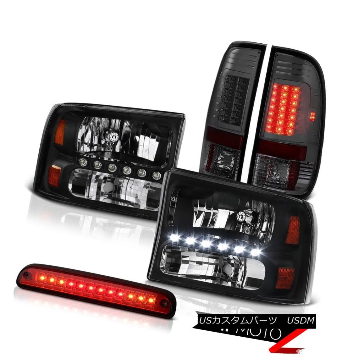 ヘッドライト Black Headlamps High Brake Cargo LED Tinted Lights 99-04 F250 Harley Davidson ブラックヘッドランプハイブレーキカーゴLEDトライトライト99-04 F250ハーレーダビッドソン 【並行輸入品】