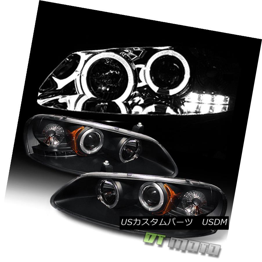 ヘッドライト Black 2001-2003 Sebring 01-06 Stratus LED Halo Projector Headlights Left+Right ブラック2001-2003セブリング01-06ストラタスLEDハロープロジェクターヘッドライト左+右 【並行輸入品】