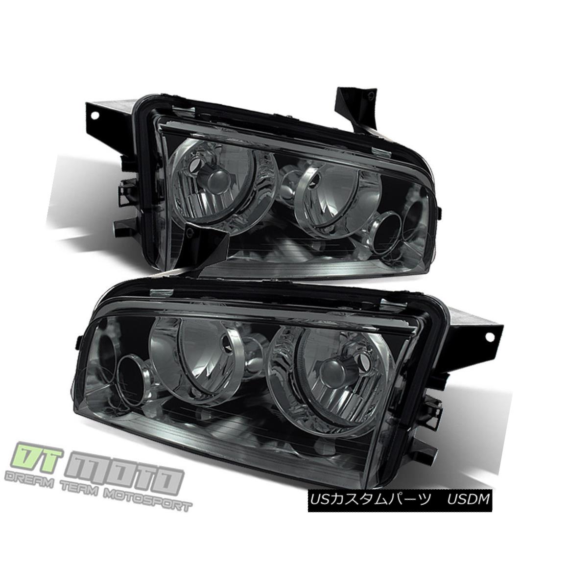 ヘッドライト Smoked 2006-2010 Dodge Charger Replacement Headlights Headlamps 06-10 Left+Right スモーク2006-2010ダッジチャージャー交換ヘッドライトヘッドランプ06-10左+右 【並行輸入品】