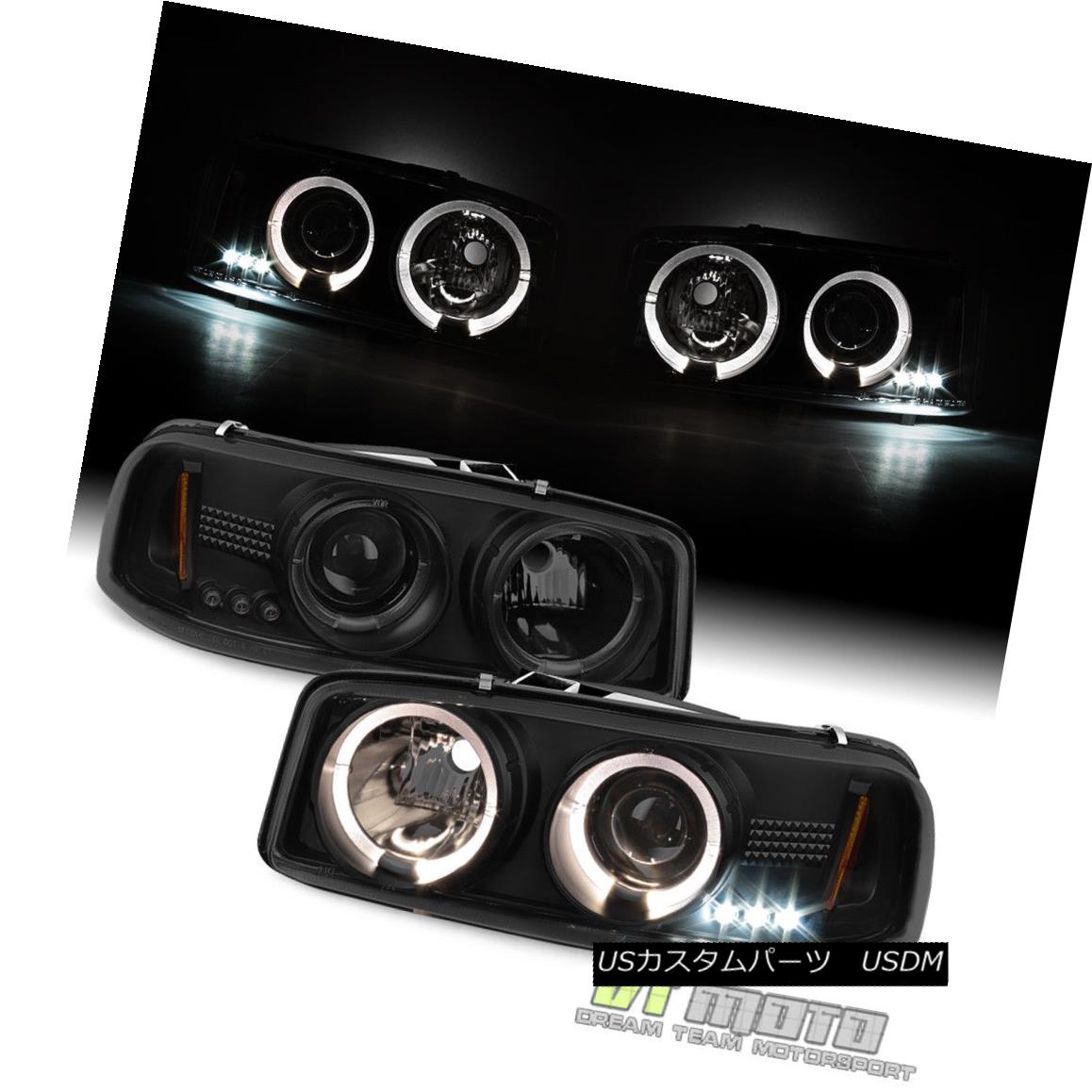 ヘッドライト Blk Smoke 1999-2006 GMC Sierra Yukon XL LED Halo Projector Headlights Headlamps Blk Smoke 1999-2006 GMC Sierra Yukon XL LEDハロープロジェクターヘッドライトヘッドランプ 【並行輸入品】