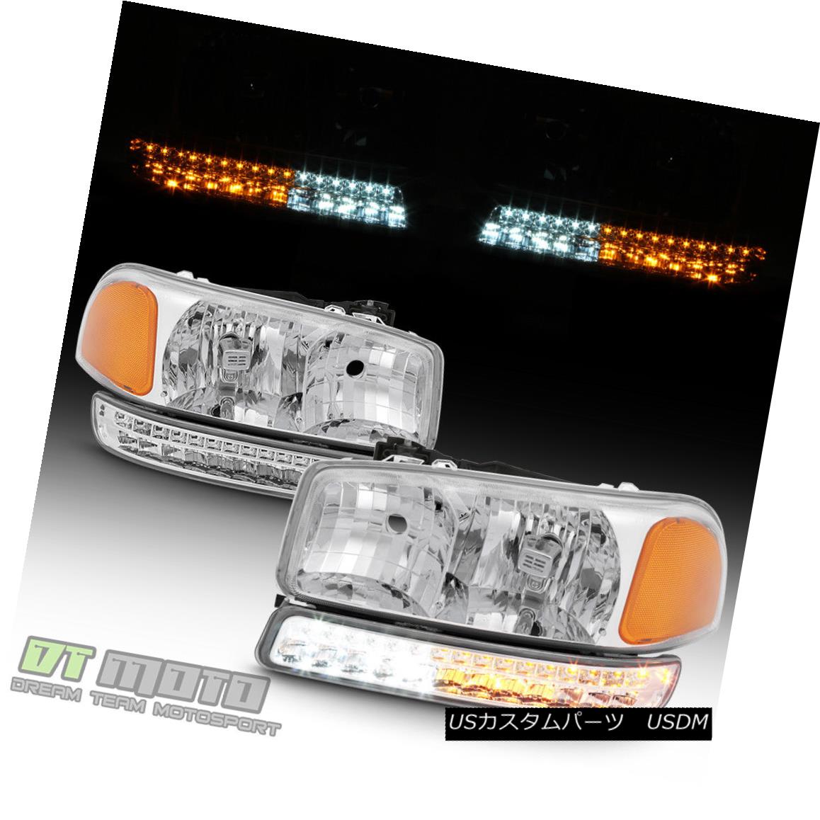 ヘッドライト 1999-2006 GMC Sierra 1500 2500 Yukon XL Headlights w/LED Signal Bumper Lamps Set 1999-2006 GMC Sierra 1500 2500 Yukon XLヘッドライト、LEDシグナルバンパーランプセット 【並行輸入品】