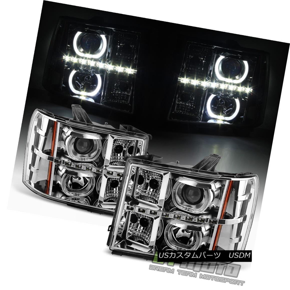 ヘッドライト 2007-2013 GMC Sierra 1500 2500 3500 SMD LED Halo Projector Headlights Headlamps 2007-2013 GMC Sierra 1500 2500 3500 SMD LEDハロープロジェクターヘッドライトヘッドランプ 【並行輸入品】