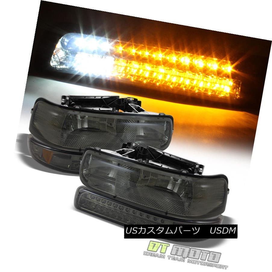 ヘッドライト Smoke 99-02 Chevy Silverado 00-06 Suburban Headlights w/ LED Bumper Signal Lamps Smoke 99-02 Chevy Silverado 00-06郊外型ヘッドライト（LEDバンパーシグナルランプ付） 【並行輸入品】