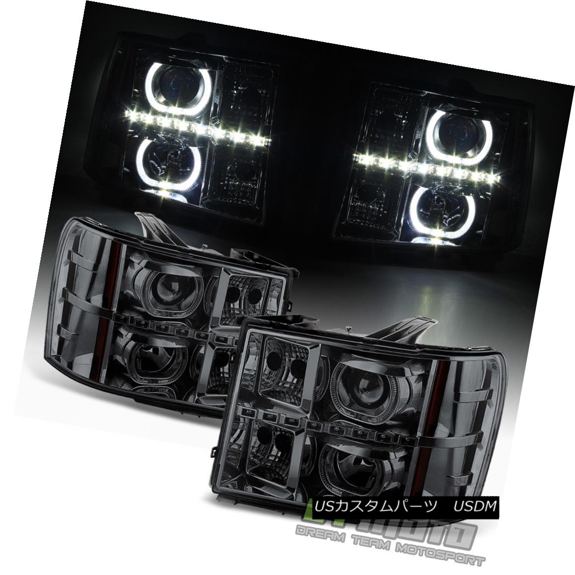 ヘッドライト Smoke 2007-2013 GMC Sierra 1500 2500HD 3500 HD SMD LED Halo Projector Headlights Smoke 2007-2013 GMC Sierra 1500 2500HD 3500 HD SMD LEDハロープロジェクターヘッドライト 【並行輸入品】
