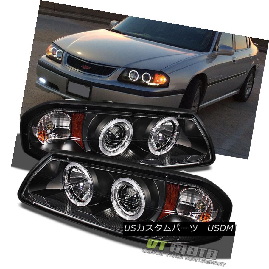 ヘッドライト Blk 2000-2005 Chevy Impala LED Dual Halo Projector Headlights Lights Left+Right Blk 2000-2005シボレーインパラLEDデュアルハロープロジェクターヘッドライトライト左+右 【並行輸入品】