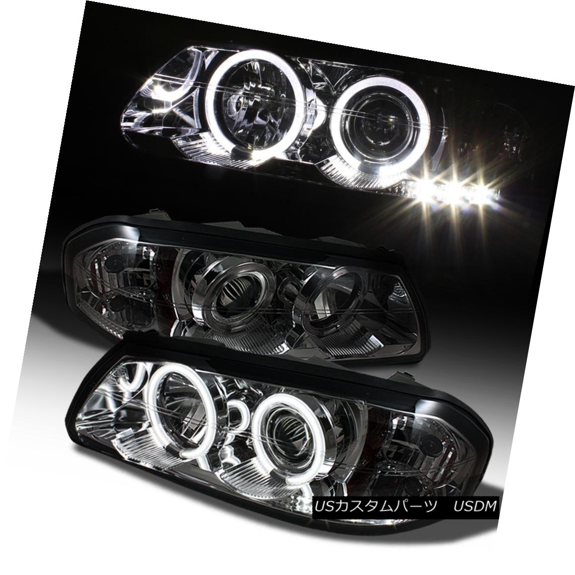 ヘッドライト Smoked 2000-2005 Chevy Impala LED Halo Projector Headlights Lights Left+Right スモーク2000-2005シボレーインパラLEDハロープロジェクターヘッドライトライト左+右 【並行輸入品】
