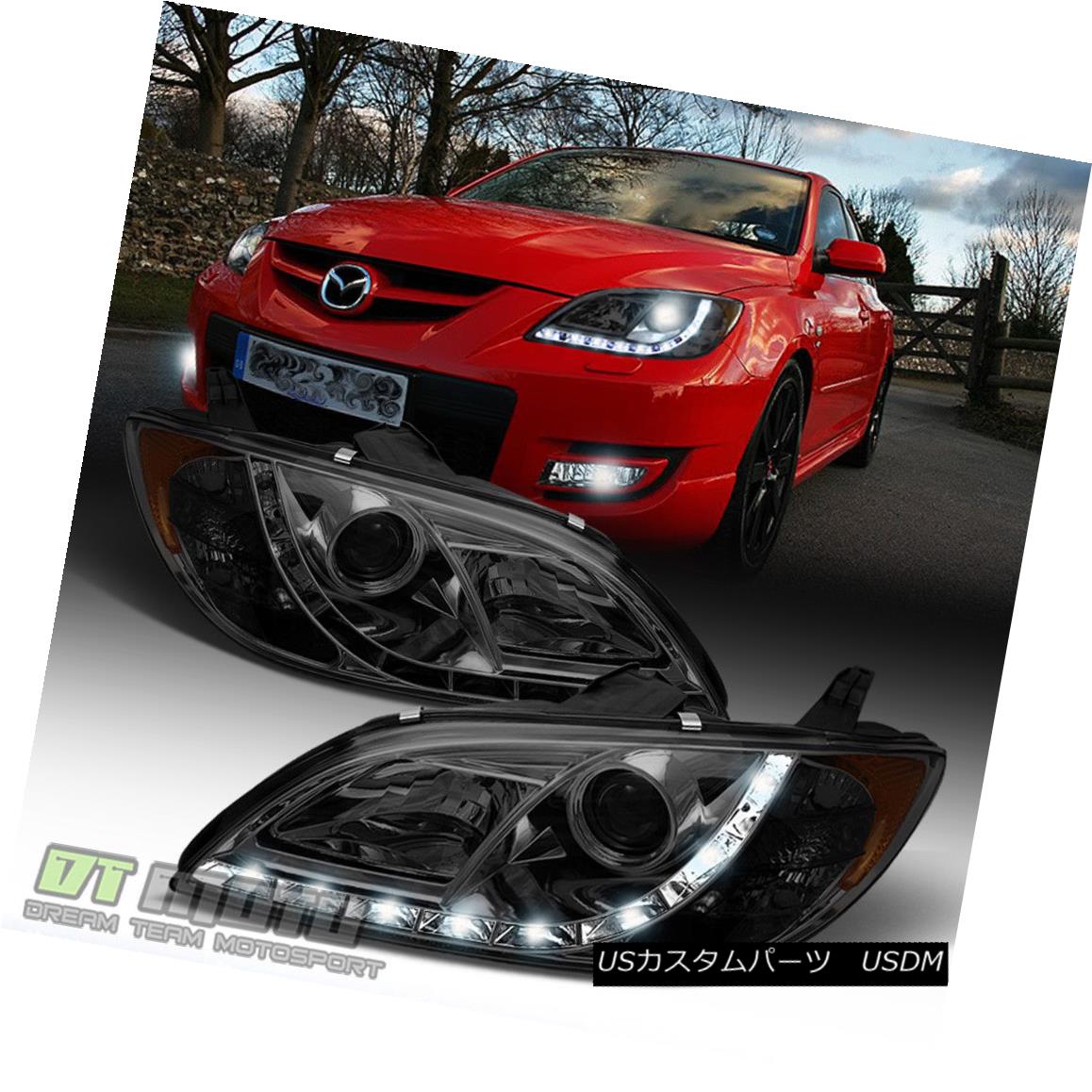 ヘッドライト Smoke 2004-2008 Mazda 3 4Dr Sedan LED Daytimr Running Light Projector Headlights スモーク2004-2008マツダ3 4DrセダンLEDデイタイムランニングライトプロジェクターヘッドライト 【並行輸入品】