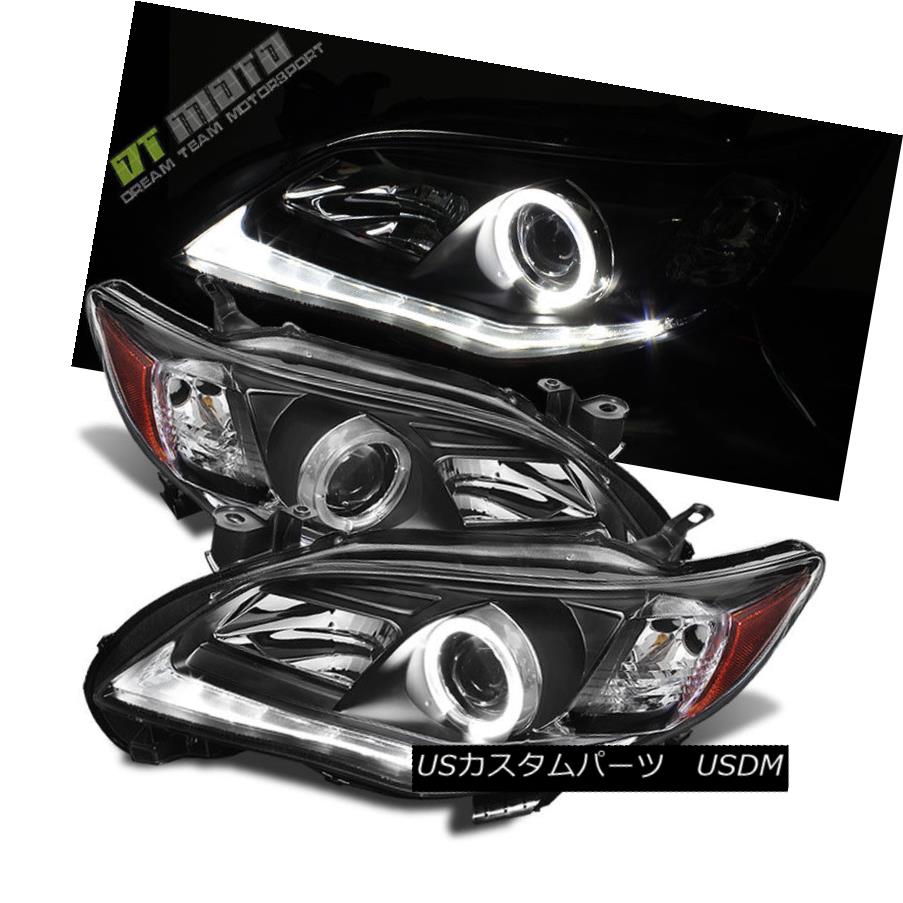 ライト ランプ 超安い品質 Toyota 11 13 Black ヘッドライト Corolla ブラック11 13トヨタカローラ Ledチューブdrlハロープロジェクターヘッドライト左 右 Left Right Headlights Projector Halo Drl Tube Led Beachsidecliniccr Com