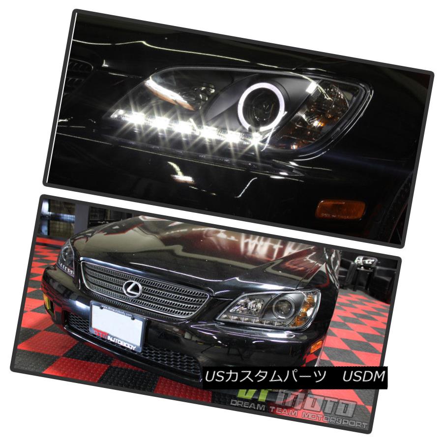 ヘッドライト Black 2001-2005 Lexus IS300 LED Running Light Halo Projector Headlights L+R Set ブラック2001-2005レクサスIS300 LEDランニングライトハロープロジェクターヘッドライトL + Rセット 【並行輸入品】