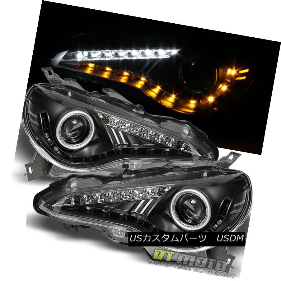 ヘッドライト Black 2012-2016 Scion FRS BRZ 86 LED DRL Projector Headlights w/LED Signal Lamps ブラック2012-2016シオンFRS BRZ 86 LED DRLプロジェクターヘッドライト（LEDシグナルランプ付） 【並行輸入品】