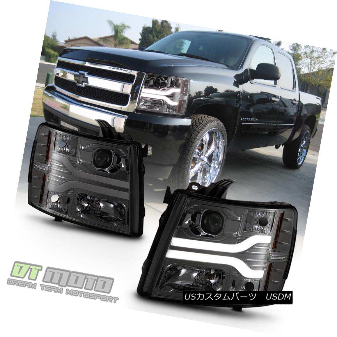 ヘッドライト Smoke 2007-2013 Chevy Silverado 1500 2500 3500 LED DRL Tube Projector Headlights Smoke 2007-2013 Chevy Silverado 1500 2500 3500 LED DRLチューブプロジェクターヘッドライト 【並行輸入品】