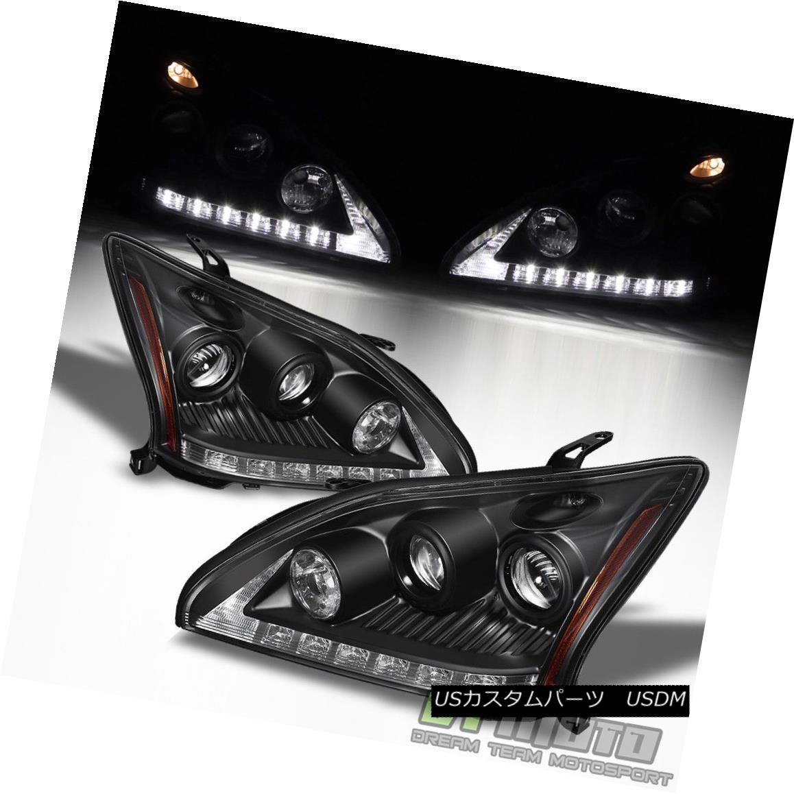 ヘッドライト Black 2004-2006 Lexus RX330 Halogen Model LED DRL Projector Headlights Headlamps ブラック2004-2006レクサスRX330ハロゲンモデルLED DRLプロジェクターヘッドライトヘッドランプ 【並行輸入品】