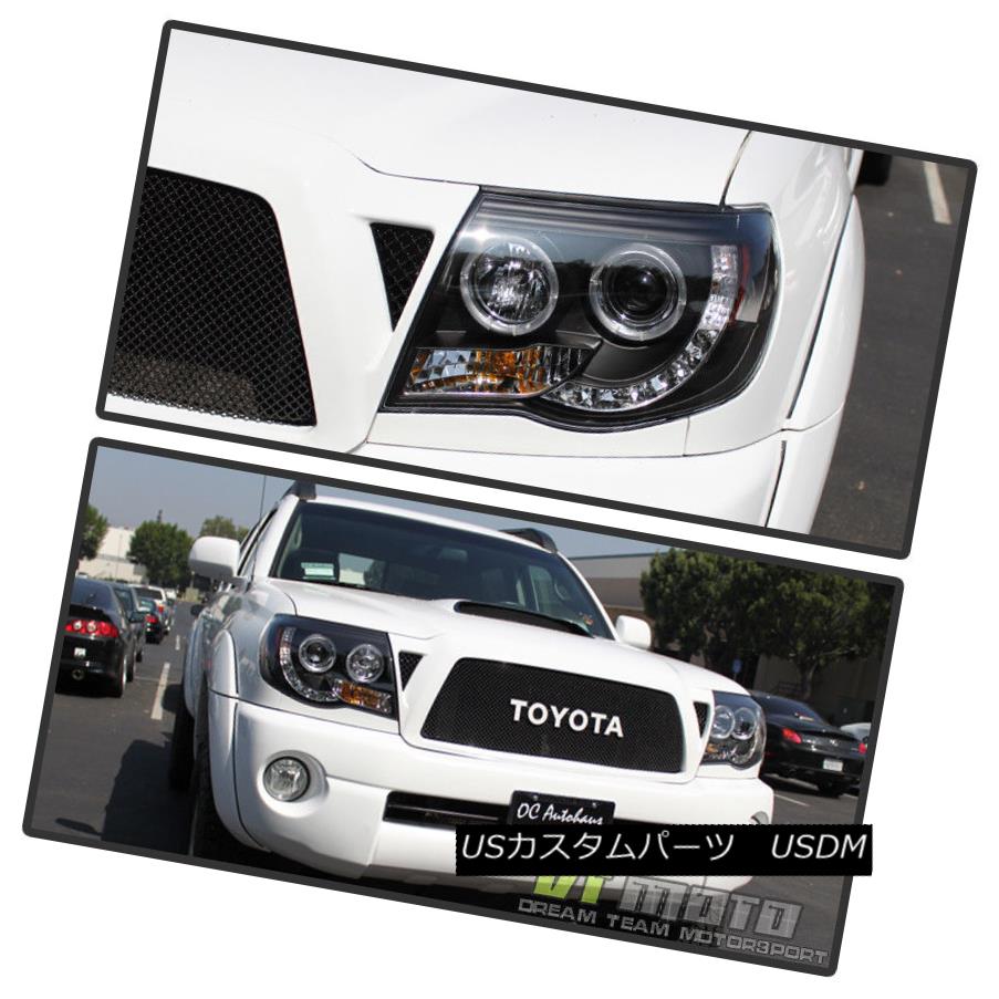ヘッドライト Blk 2005-2011 Tacoma LED DRL CCFL Halo Projector Headlights Set 05-11 Left+Right Blk 2005-2011タコマLED DRL CCFLハロープロジェクターヘッドライトセット05-11左+右 【並行輸入品】