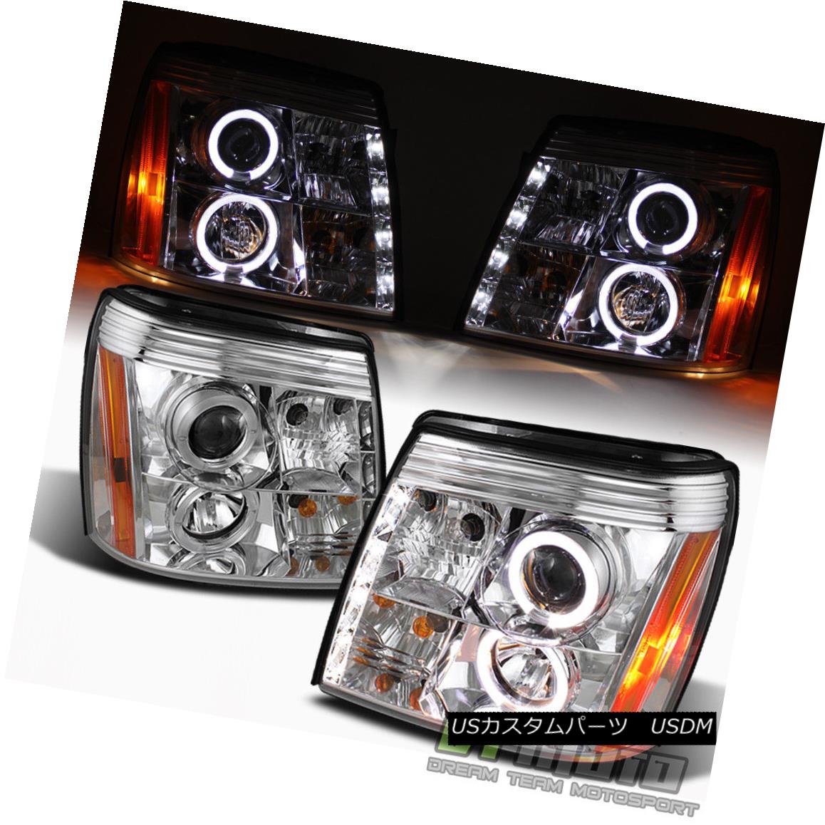 ヘッドライト 2002-2003 Cadillac Escalade Dual Halo Projector Headlights w/Daytime DRL LED 2002-2003 Cadillac EscaladeデュアルHaloプロジェクターヘッドライト（Daylight DRL LED付） 【並行輸入品】