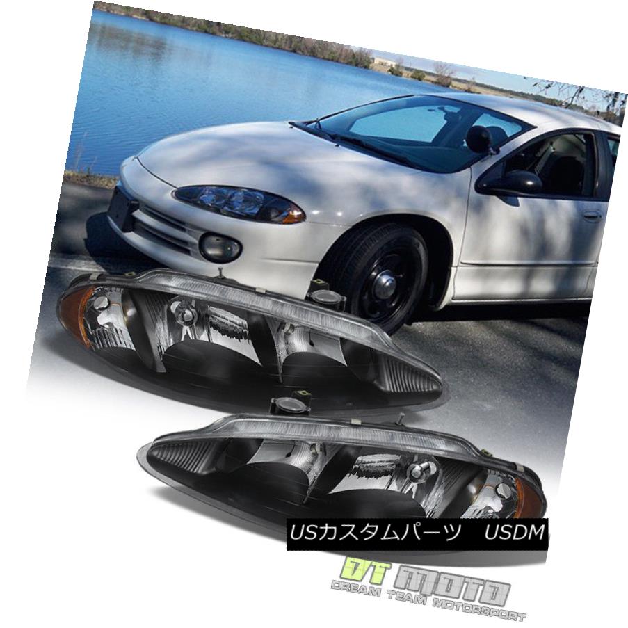 ヘッドライト Black 1998-2004 Dodge Intrepid Headlights Headlamps Replacement 98-04 Left+Right ブラック1998-2004ダッジイントレピッドヘッドライトヘッドランプ交換98-04左+右 【並行輸入品】
