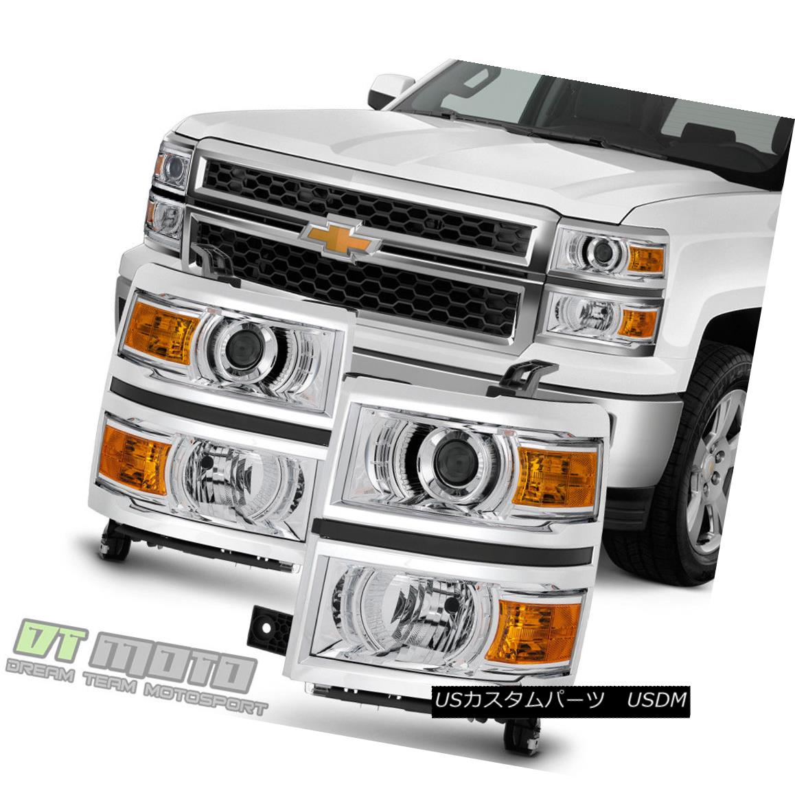 ヘッドライト 2014-2015 Chevy Silverado 1500 Pickup Projector Headlights Headlamps Left+Right 2014-2015 Chevy Silverado 1500ピックアッププロジェクターヘッドライトヘッドランプ左+右 【並行輸入品】