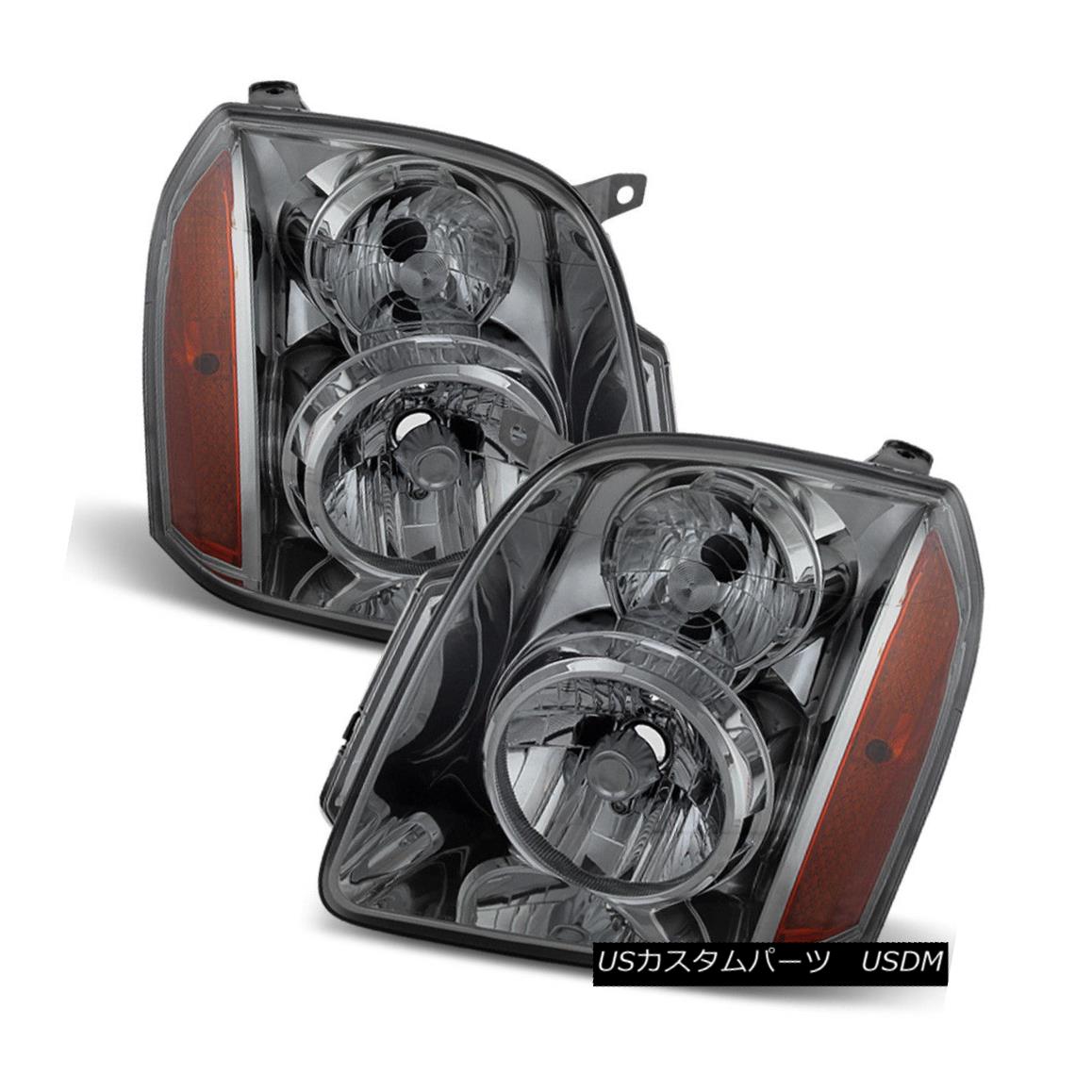 正規取扱店 ライト ランプ Headlamps Smoked ヘッドライト Replacement Gmcユーコンxlデナリヘッドライト左 右 スモークヘッドランプ交換07 14 Left Right Headlights Denali Xl Yukon Gmc 07 14