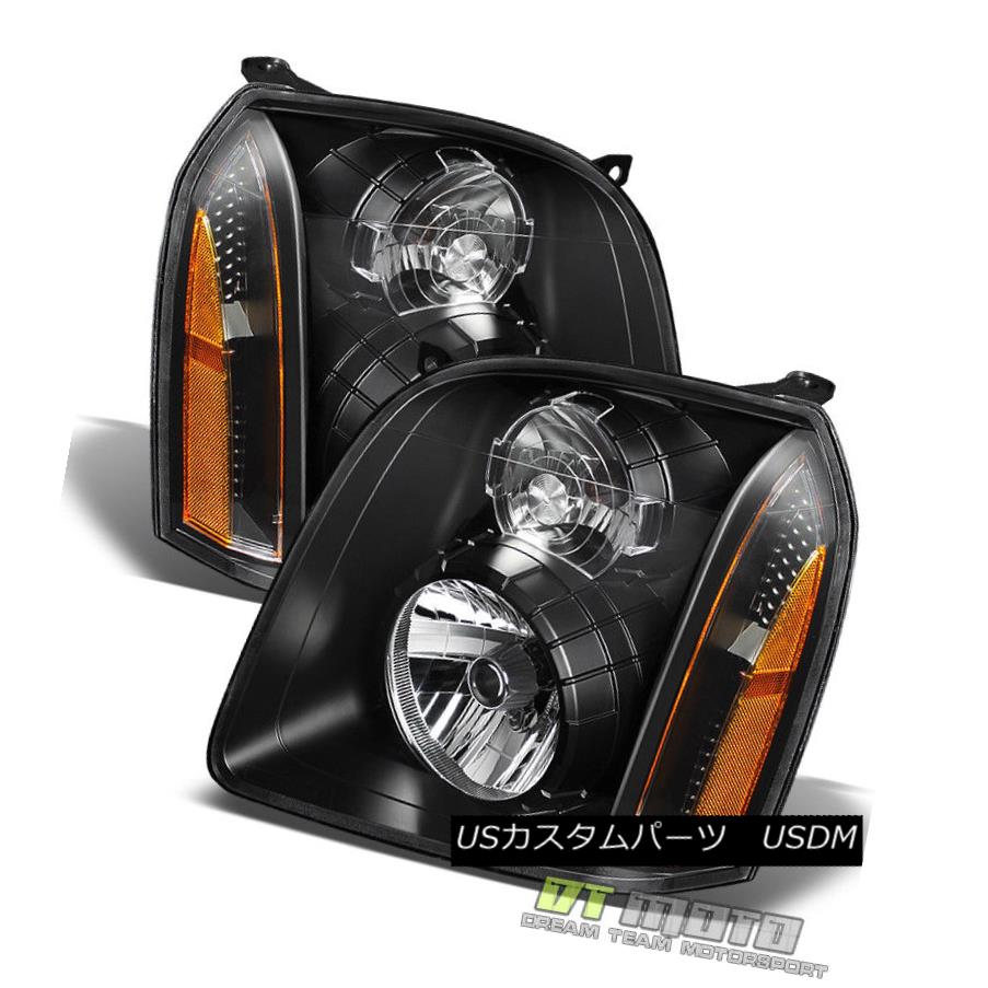 ヘッドライト Black 2007-2014 GMC Yukon XL [Denali Style] Headlights Headlamp Left+Right 07-14 ブラック2007-2014 GMCユーコンXL [デナリスタイル]ヘッドライトヘッドランプ左+右07-14 【並行輸入品】