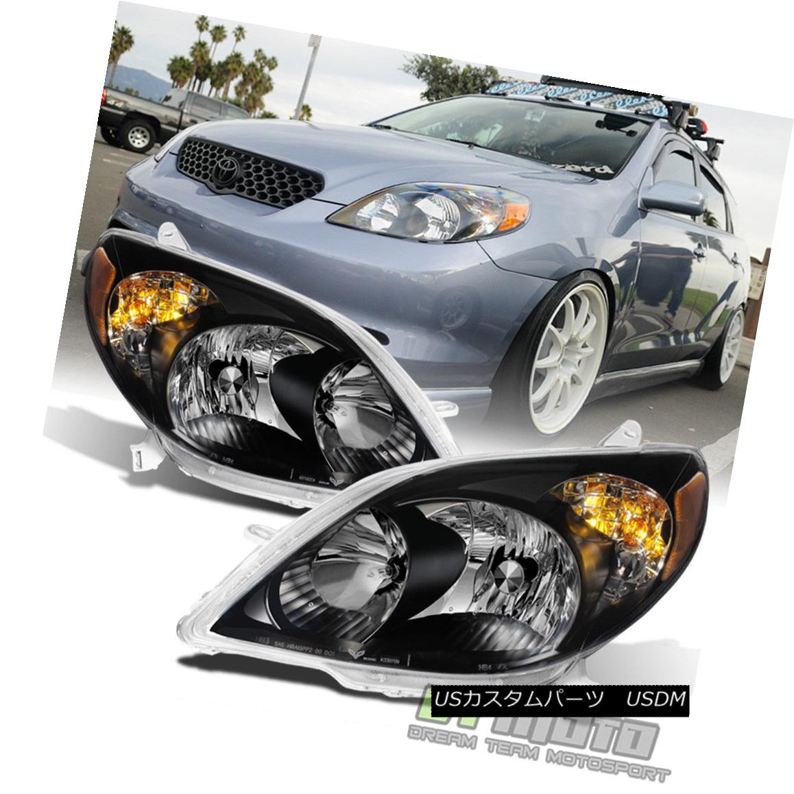 ヘッドライト Black 2003-2008 Toyota Matrix Headlights Healamps Replacement 03-08 Left+Right 黒2003-2008トヨタマトリックスヘッドライトヒーラーアンプ交換03-08左+右 【並行輸入品】