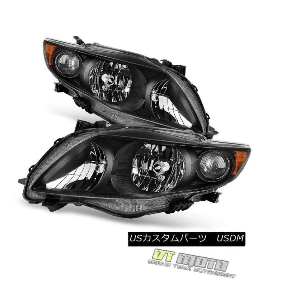 ヘッドライト Amber Reflector 2009-2010 Toyota Corolla S/XRS Black Headlights Headlamps 09-10 アンバーリフレクター2009-2010トヨタカローラS / XRSブラックヘッドライトヘッドランプ09-10 【並行輸入品】