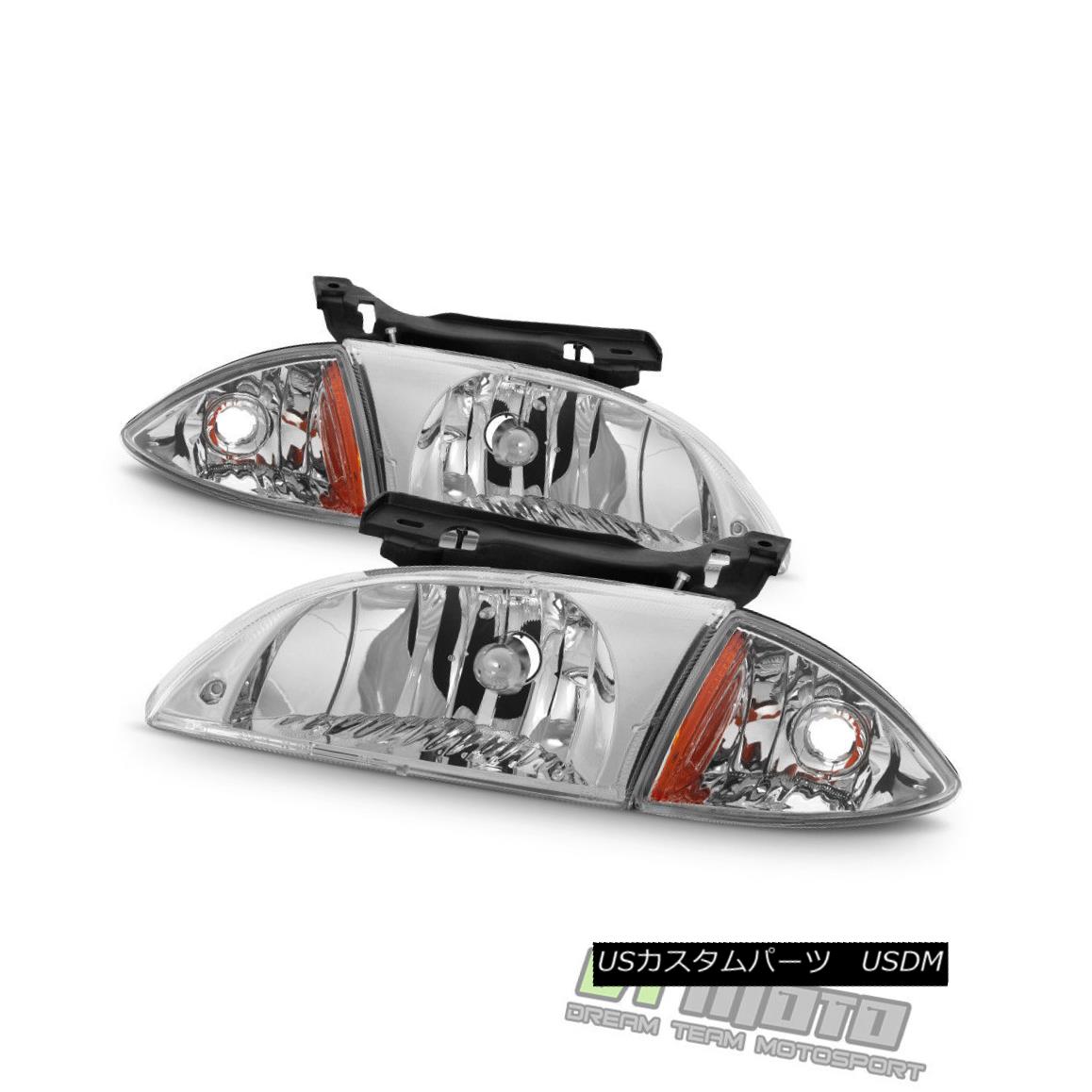 ヘッドライト 2000 2001 2002 Chevy Cavalier Headlights w/Corner Parking Lights Headlamps 4Pcs 2000 2001 2002シボレーキャバリアヘッドライト（コーナーパーキングライトヘッドランプ4個付き） 【並行輸入品】 32,175円