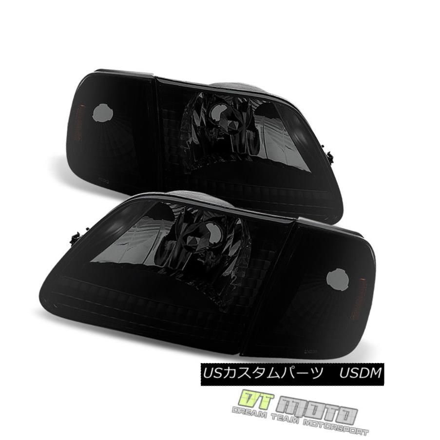 ヘッドライト [4PC] Black Smoke 1997-2003 Ford F150 Expedition Headlights+Signal Corner Lamps [4PC]ブラックスモーク1997-2003フォードF150遠征ヘッドライト+シグリング nalコーナーランプ 【並行輸入品】