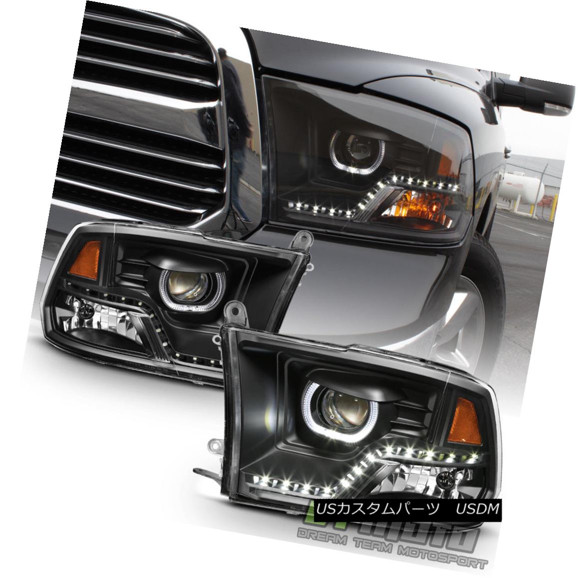 ヘッドライト Black 2009-2017 Dodge Ram 1500 2500 3500 DRL LED Projector Halo Headlights Lamps ブラック2009-2017 Dodge Ram 1500 2500 3500 DRL LEDプロジェクターHaloヘッドライトランプ 【並行輸入品】