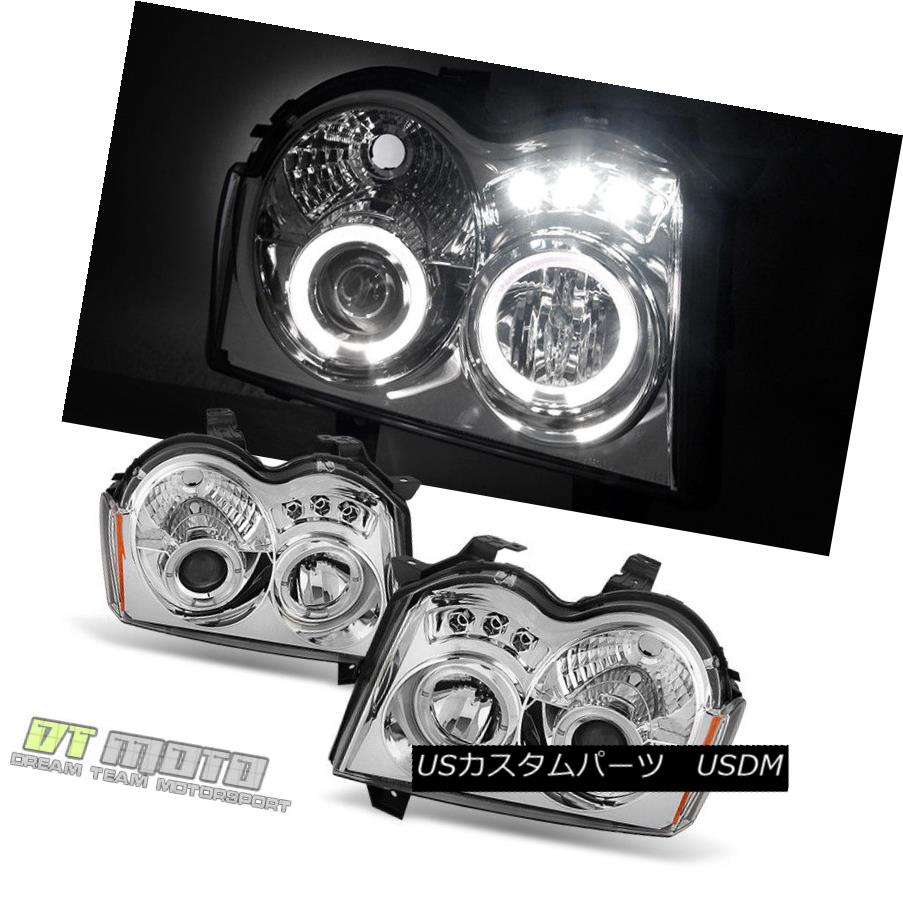 ヘッドライト 2005-2007 Jeep Grand Cherokee LED Halo Projector Headlights Headlamps Left+Right 2005-2007 Jeep Grand Cherokee LEDハロープロジェクターヘッドライトヘッドランプ左+右 【並行輸入品】