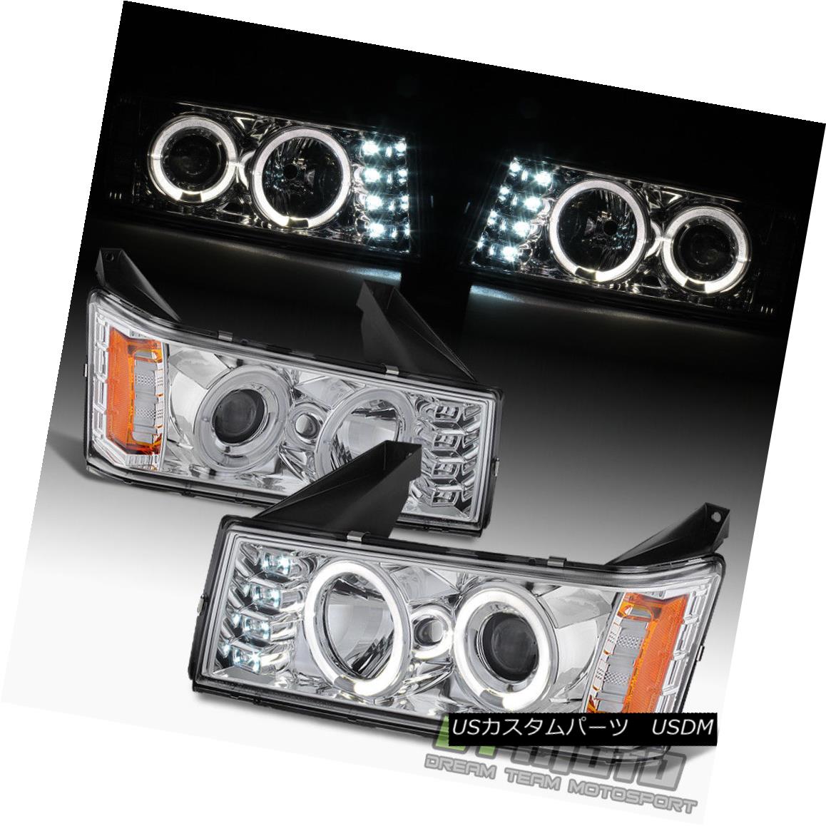 ヘッドライト Chrome 2004-2012 Chevy Colorado GMC Canyon LED Dual Halo Projector Headlights Chrome 2004?2012シボレー・コロラドGMCキャニオンLEDデュアル・ハロー・プロジェクター・ヘッドライト 【並行輸入品】