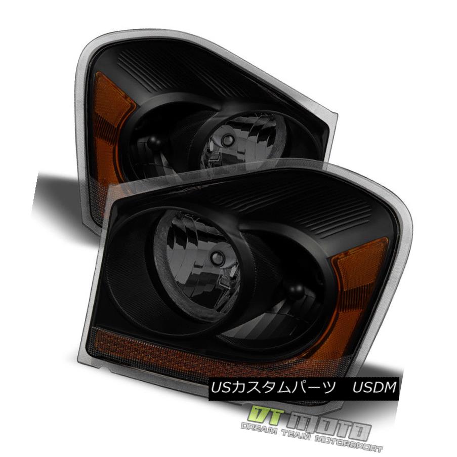 ヘッドライト Black Smoked 2004-2005 Dodge Durango Headlights Headlamps Lamps 04-05 Left+Right ブラックスモーク2004-2005ダッジデュランゴヘッドライトヘッドランプランプ04-05左+右 【並行輸入品】