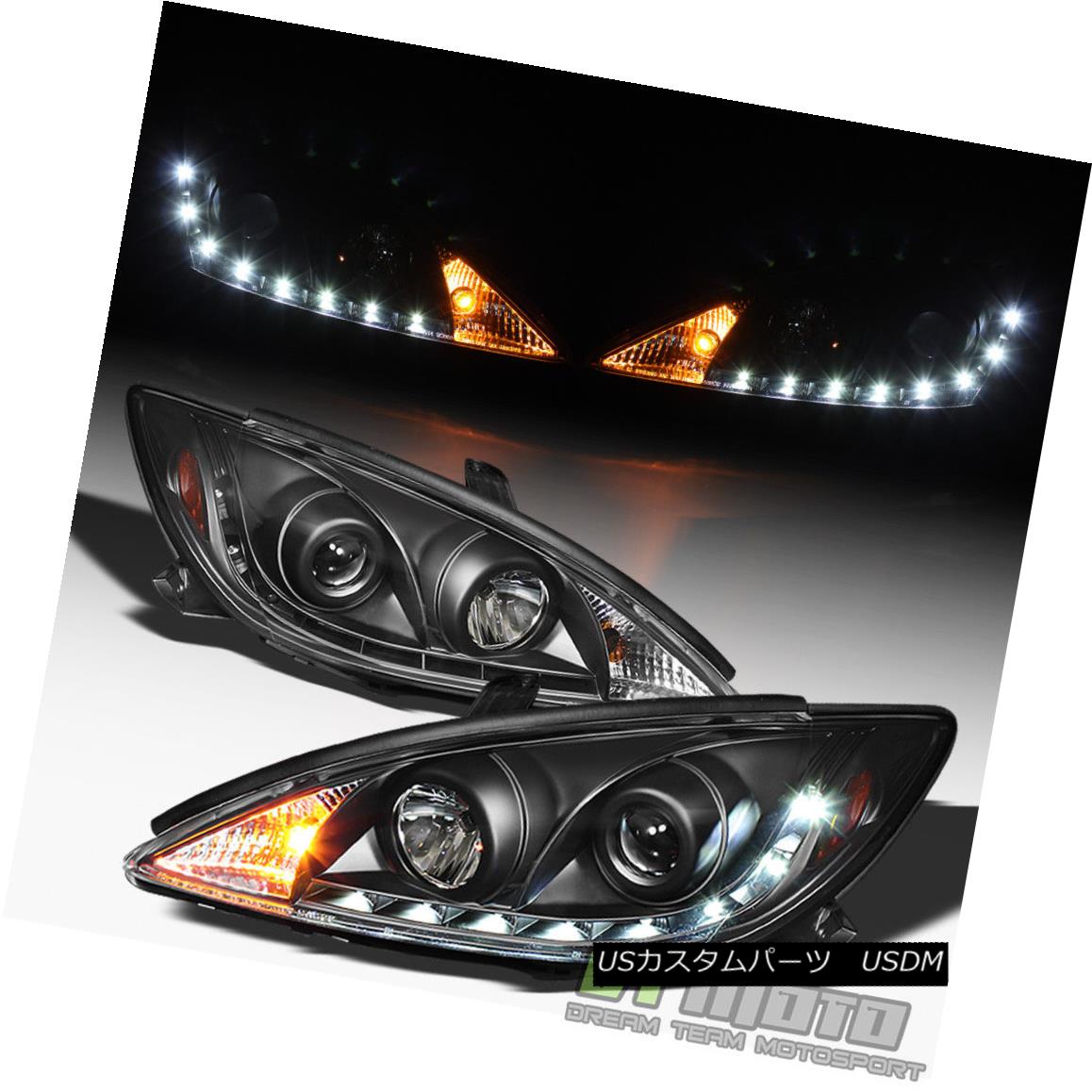 ヘッドライト Black 2002-2006 Toyota Camry LED Daytime Running Lamps DRL Projector Headlights ブラック2002-2006トヨタカムリLEDデイタイムランニングランプDRLプロジェクターヘッドライト 【並行輸入品】