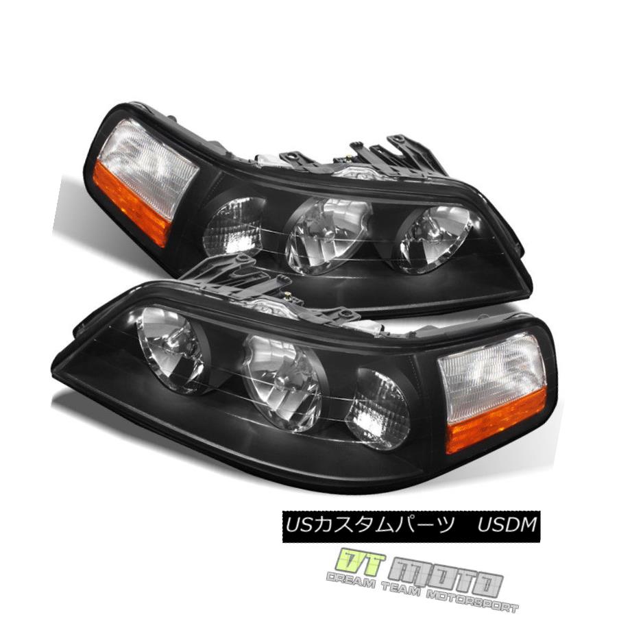 ヘッドライト Black 2005-2011 Lincoln Town Car Headlights Headlamps Replacement Set Left+Right ブラック2005-2011 Lincoln Town Carヘッドライトヘッドランプ交換セットLeft + Right 【並行輸入品】