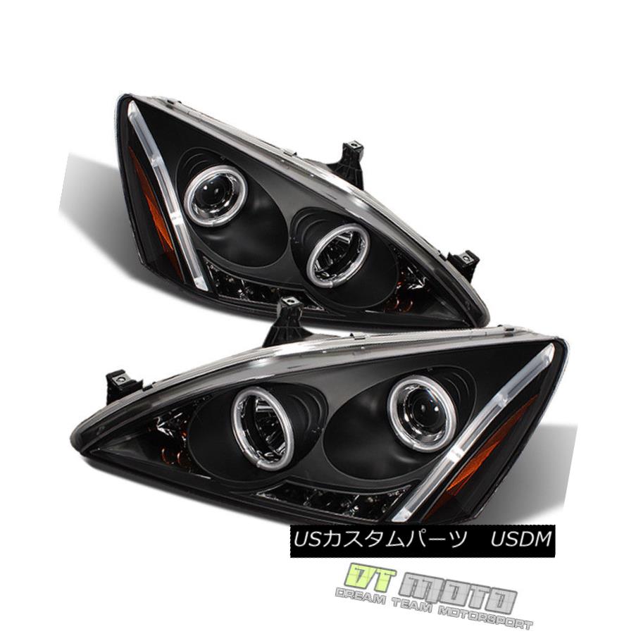 ヘッドライト For Black 2003-2007 Honda Accord LED CCFL Projector Headlights Lights Left+Right ブラック2003-2007ホンダアコードLED CCFLプロジェクターヘッドライトライト左+右 【並行輸入品】