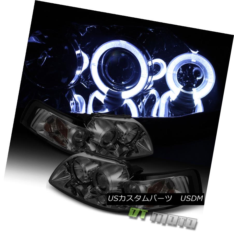 ヘッドライト Smoked 99-04 Mustang Halo Projector Headlights Lights Left+Right Aftermarket スモーク99-04 Mustang HaloプロジェクターヘッドライトライトLeft + Right Aftermarket 【並行輸入品】
