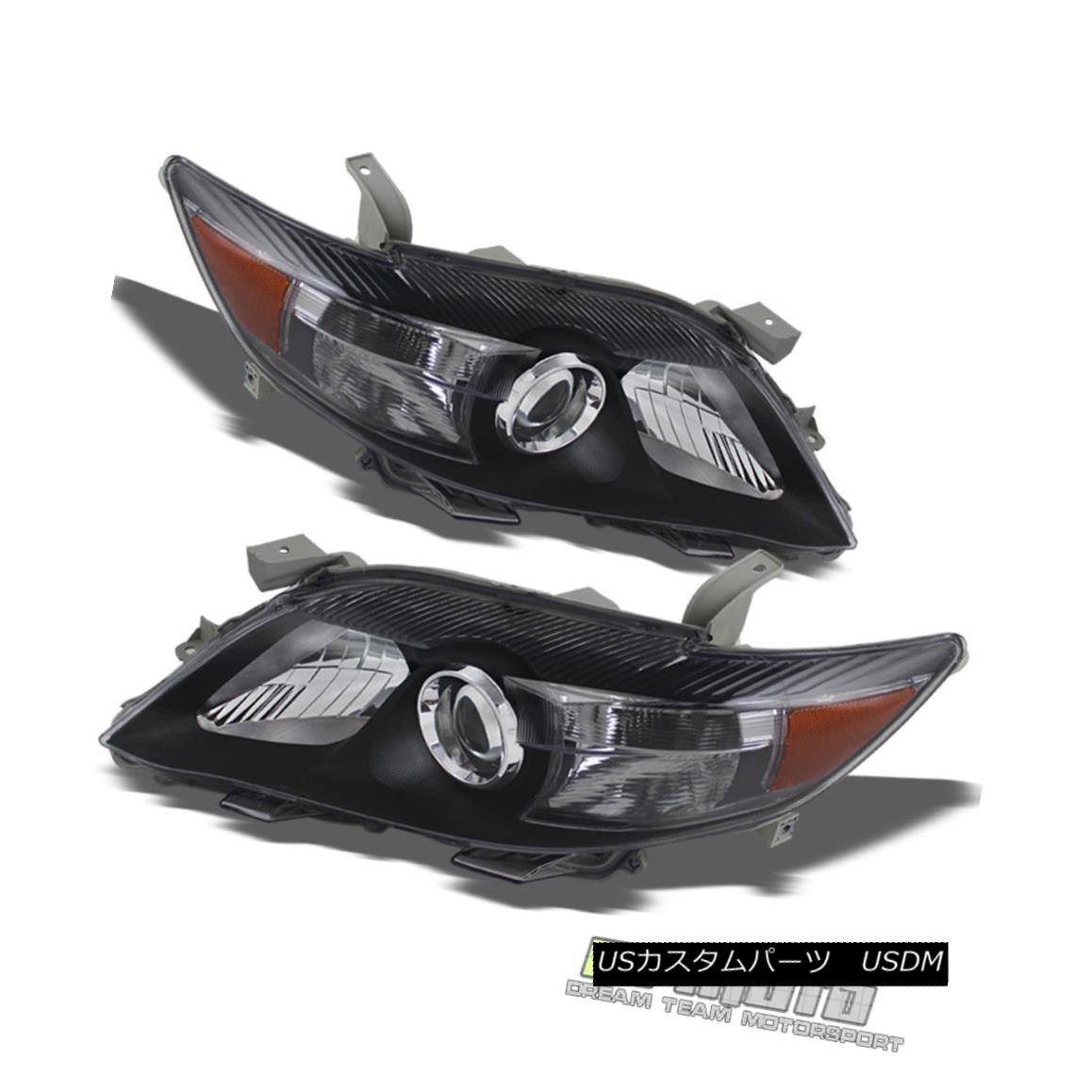 ヘッドライト Black 2010-2011 Toyota Camry USA Built Projector Headlights Headlamps Left+Right ブラック2010-2011トヨタカムリアメリカプロジェクターヘッドライトヘッドランプ左/右 【並行輸入品】