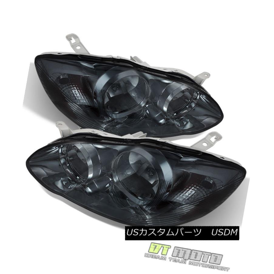 ヘッドライト Smoke Headlamps For 2003-2008 Toyota Corolla Replacement Headlights Pair 03-08 トヨタカローラ交換ヘッドライトペア03-08 【並行輸入品】
