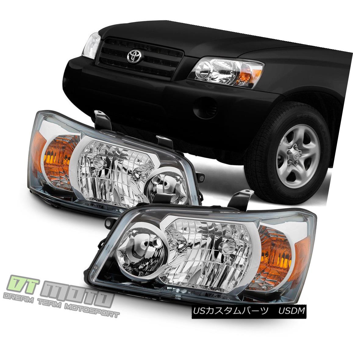 無料配達 ライト ランプ 04年05年06年トヨタハイランダー工場スタイルヘッドライト交換ヘッドランプ Headlamps Replacement Headlights Style Factory Highlander Toyota 06 05 04 ヘッドライト Zambettis Com