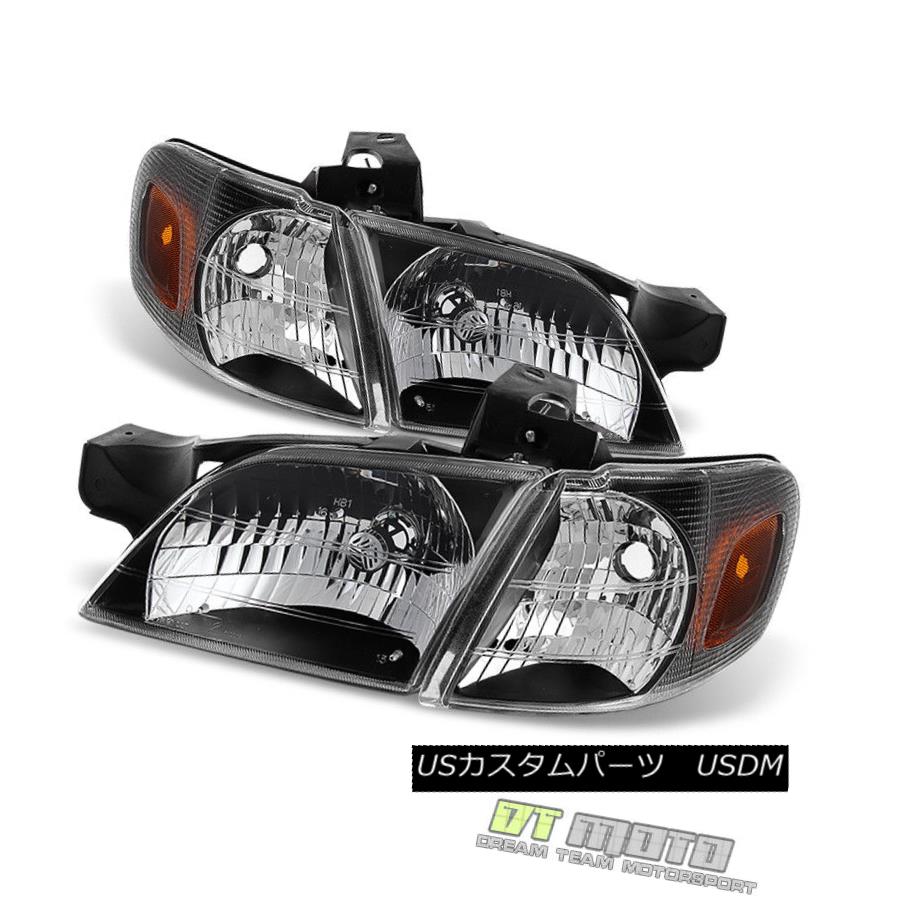 ヘッドライト Black 1997-2005 Chevy Venture Silhouette Montana Headlights+Parking Signal Lamps ブラック1997-2005シボレーベンチャーシルエットモンタナヘッドライト+パー キングシグナルランプ 【並行輸入品】