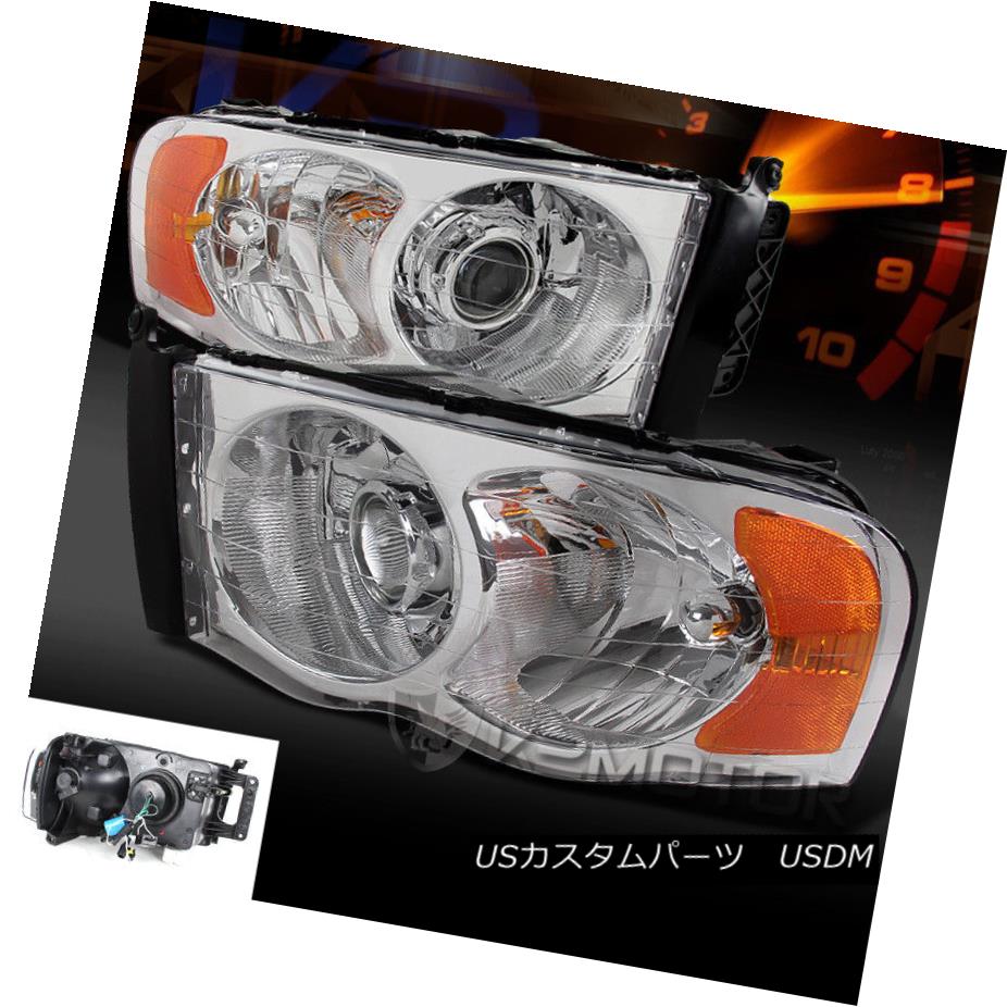 ヘッドライト Dodge 02-05 Ram 1500 03-05 Ram 2500 3500 Euro Chrome Projector Headlights ドッジ02-05ラム1500 03-05ラム2500 3500ユーロクロームプロジェクターヘッドライト 【並行輸入品】
