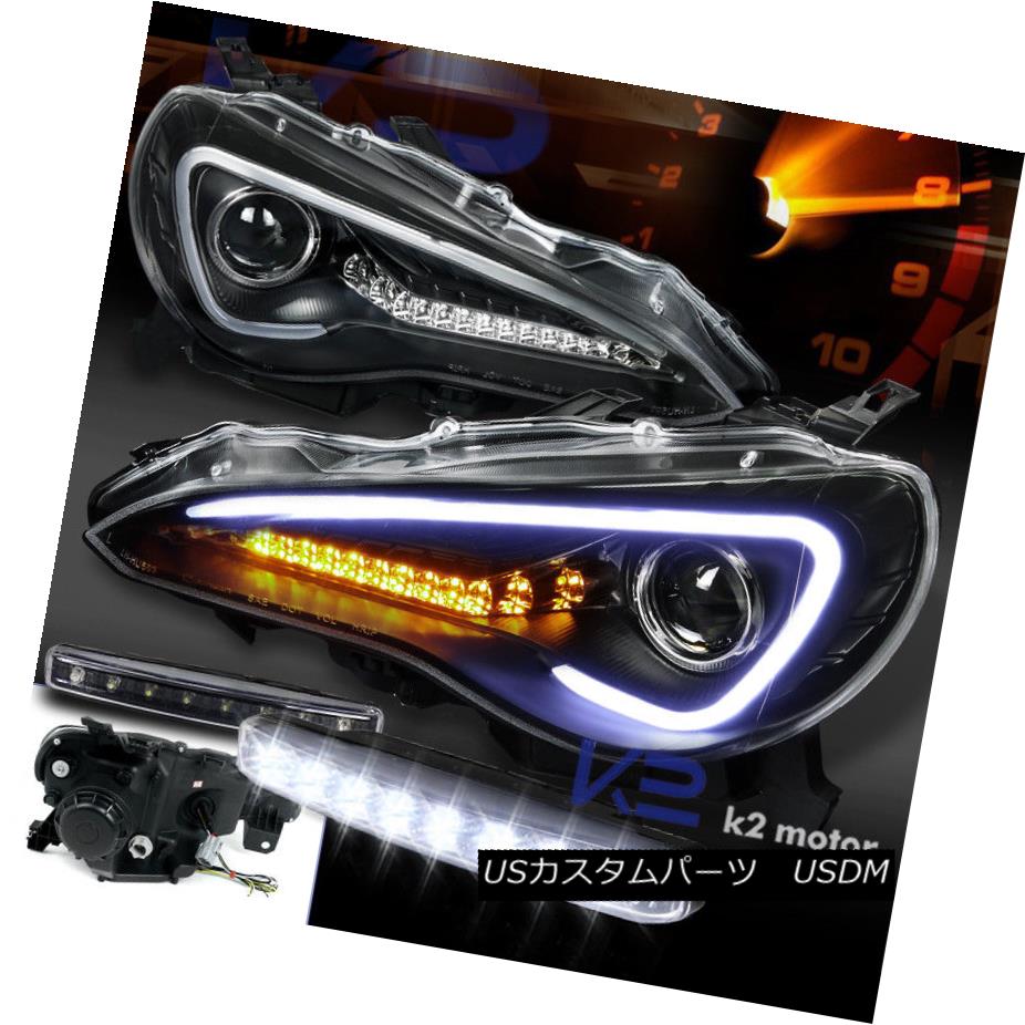 ヘッドライト For 12-17 Scion FR-S Toyota 86 Black Projector Headlights+LED Signal+Bumper DRL 12-17シオンFR-S用トヨタ86黒プロジェクターヘッドライト+ LED信号+バンパーDRL 【並行輸入品】