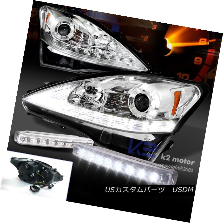 ヘッドライト 06-09 IS250 IS350 Chrome LED DRL Strip Projector Headlights+8-LED DRL Fog Lamps 06-09 IS250 IS350 Chrome LED DRLストリッププロジェクターヘッドライト+ 8-L ED DRLフォグランプ 【並行輸入品】