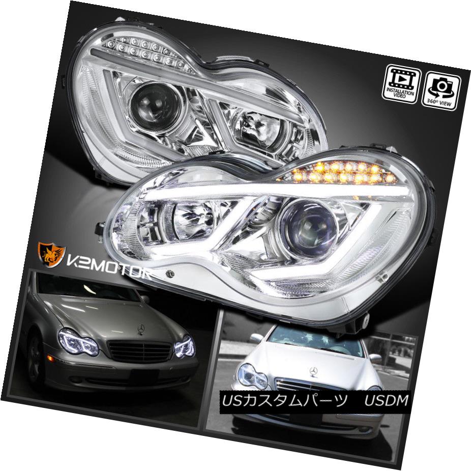 ヘッドライト 2001-2007 Mercedes Benz W203 C-Class LED DRL Strip Signal Projector Headlights 2001-2007 Mercedes Benz W203 CクラスLED DRLストリップシグナルプロジェクターヘッドライト 【並行輸入品】