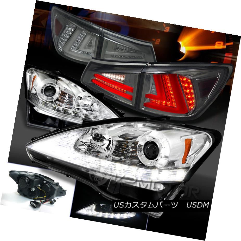 ヘッドライト 06-08 Lexus IS250 Clear LED DRL Signal Projector Headlights+Smoke LED Tail Lamps 06-08 Lexus IS250クリアLED DRL信号プロジェクターヘッドライト+スモーキー ke LEDテールランプ 【並行輸入品】